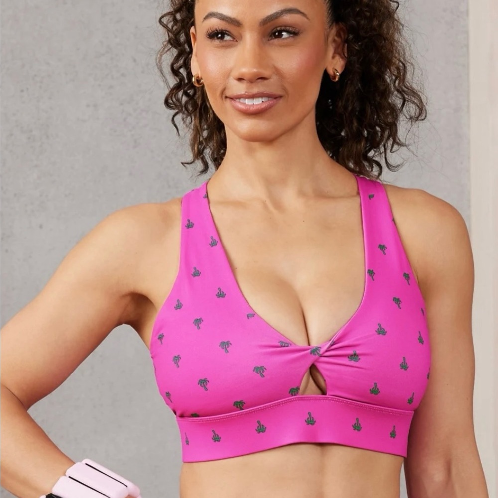 FABLETICS OASIS TWIST MEDIUM IMPACT Pink Sports Bra NWOT SIZE 1X